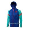 Chaqueta De Entrenamiento Con Capucha FC Barcelona 2022-23 Verde Azul - Hombre